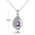 Collier en argent sterling 925 Retro High Purple Crytal pour femme